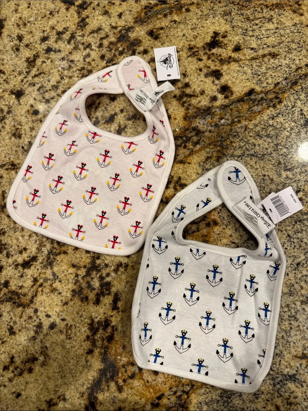 Disney Cruise Line Mickey Bibs - Red & Navy (2 Pack)